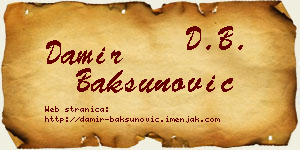 Damir Bakšunović vizit kartica